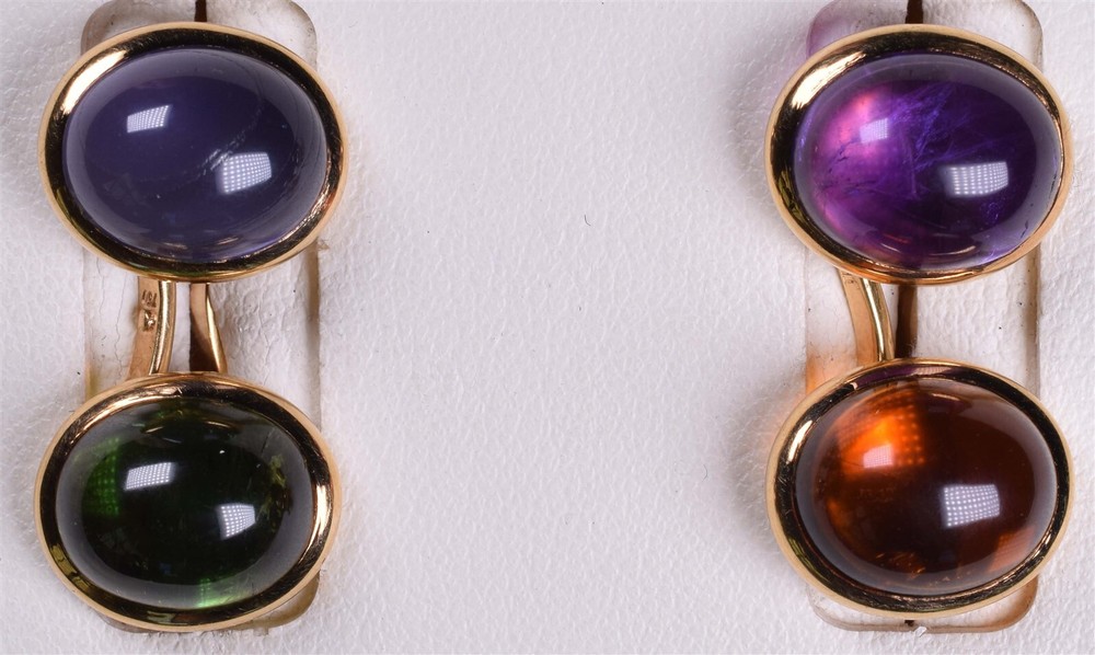 18k Tiffany Germany Cufflinks, Interchangeable Gems