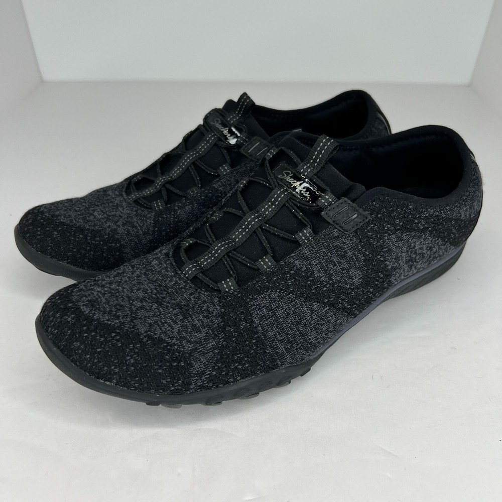 Skechers Womens 23855BJ Black Lace Up Round Toe Low Size 9.5 Athletic Shoes