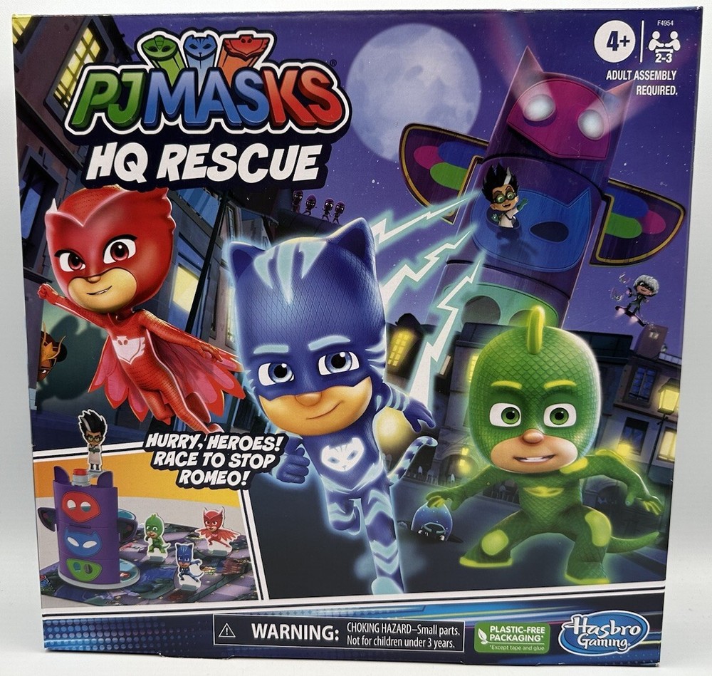 PJMASKS HQ Rescue Action Fun Game Gameboard 4 Charters Etc. Complete Hasbro Eone