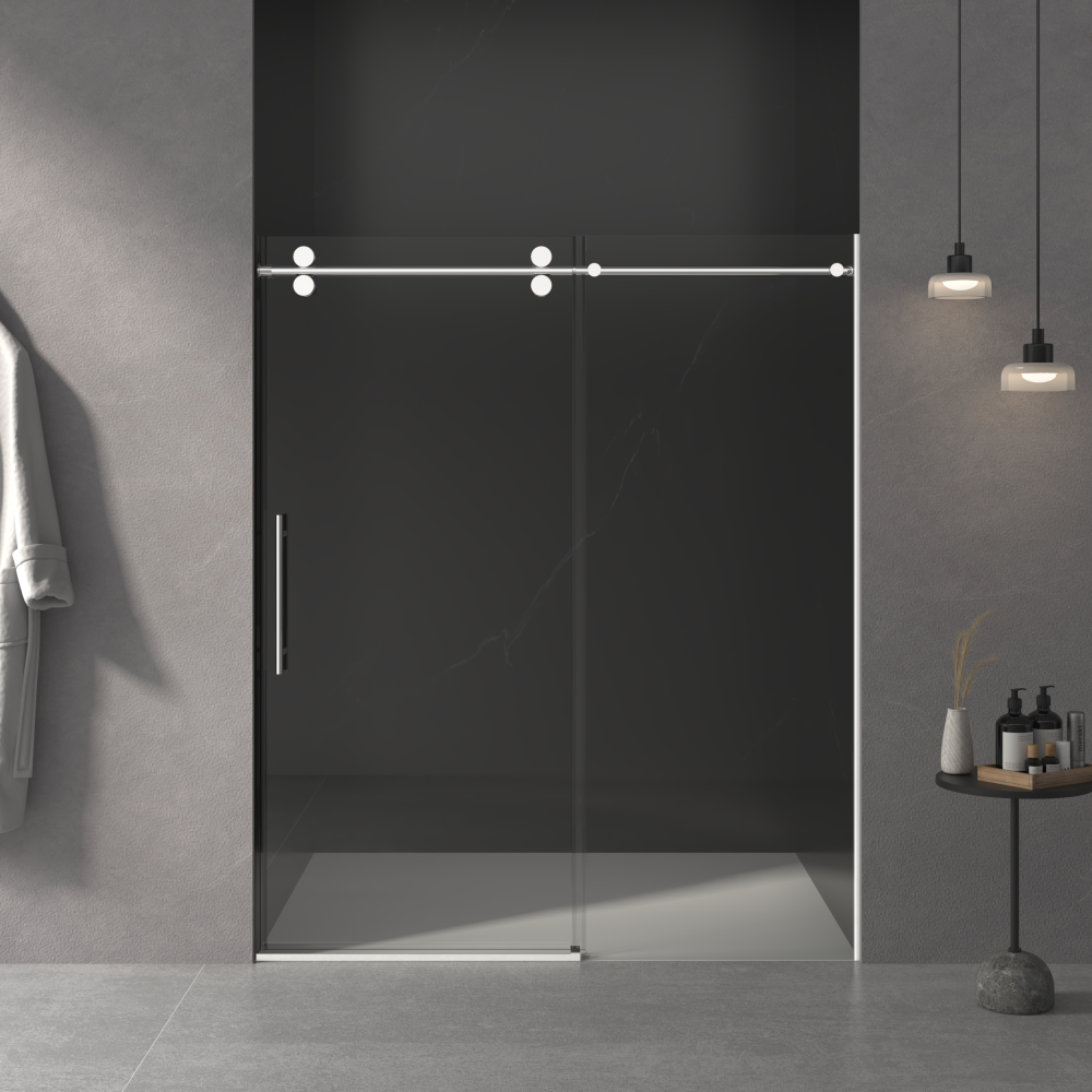 Frameless Shower Door W 8mm Tempered Glass Double Side Easy Clean Coat