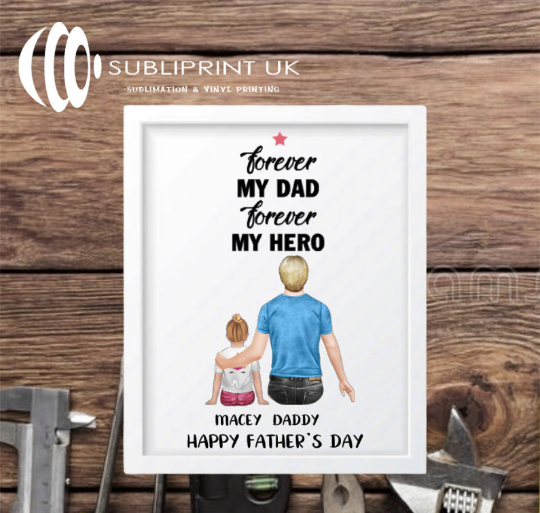 Fathers day Personalised  A4 Print - Dad and Child Gift-image