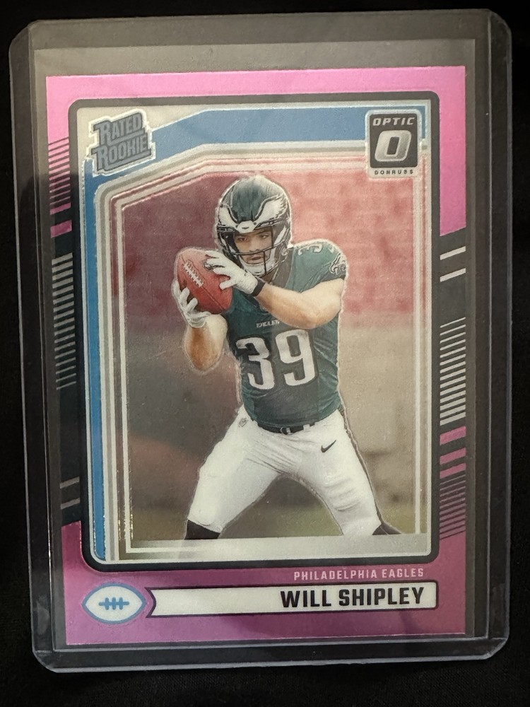 2024 Panini Donruss Rated Rookie Optic Preview Pink Prizm #312 Will Shipley (RC)