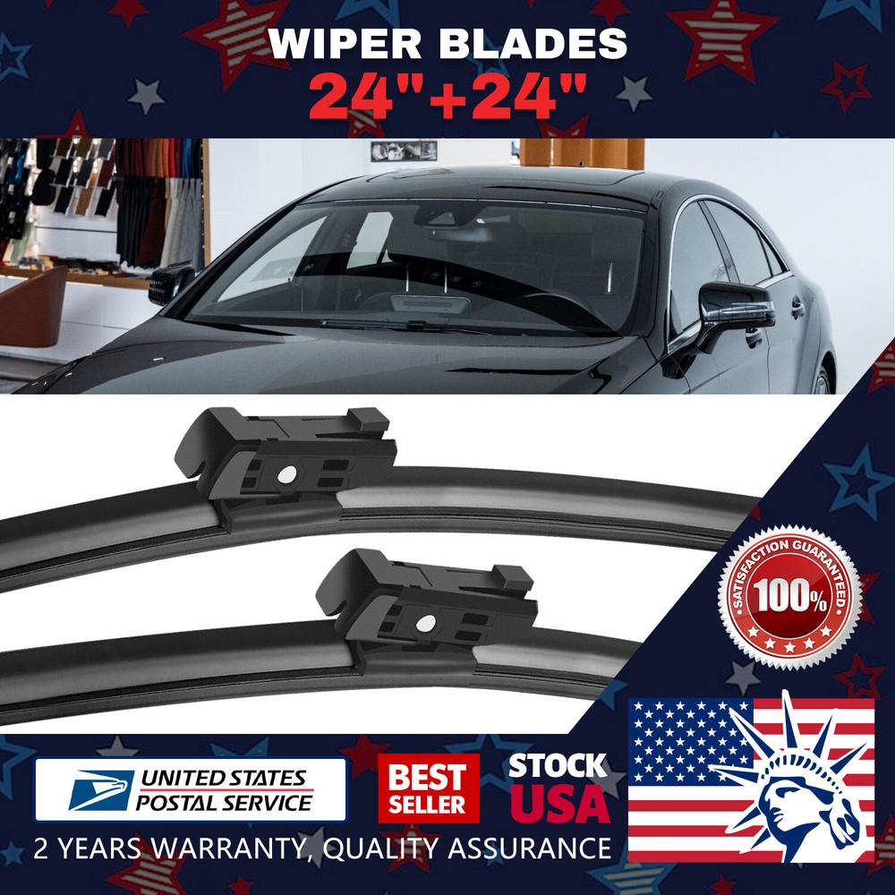 Durable Top Lock 24+24 Bracketless High Quality Windshield Wiper Set