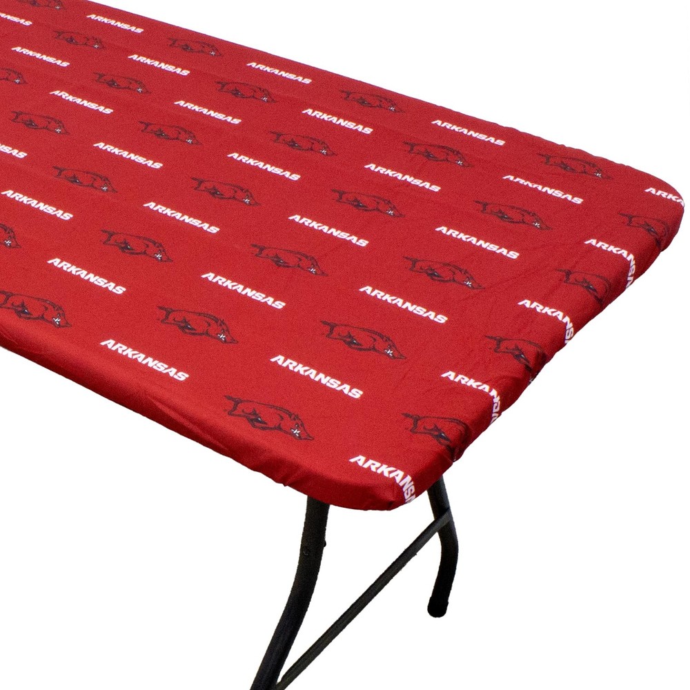 Arkansas Razorbacks Tailgate 6ft Fitted Tablecloth 72x30 Inches  