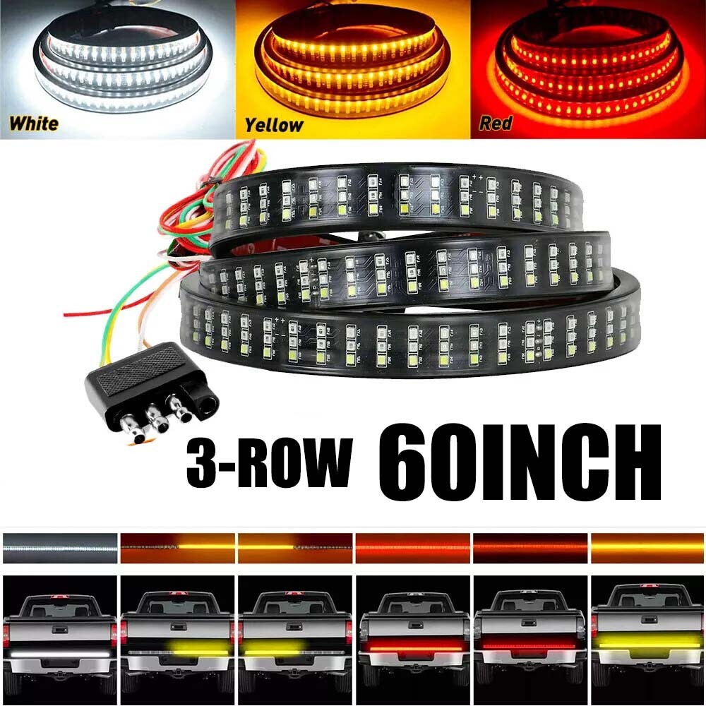 60inch For Chevy Silverado Tailgate LED Light Bar Brake Reverse Turn Signal Stop