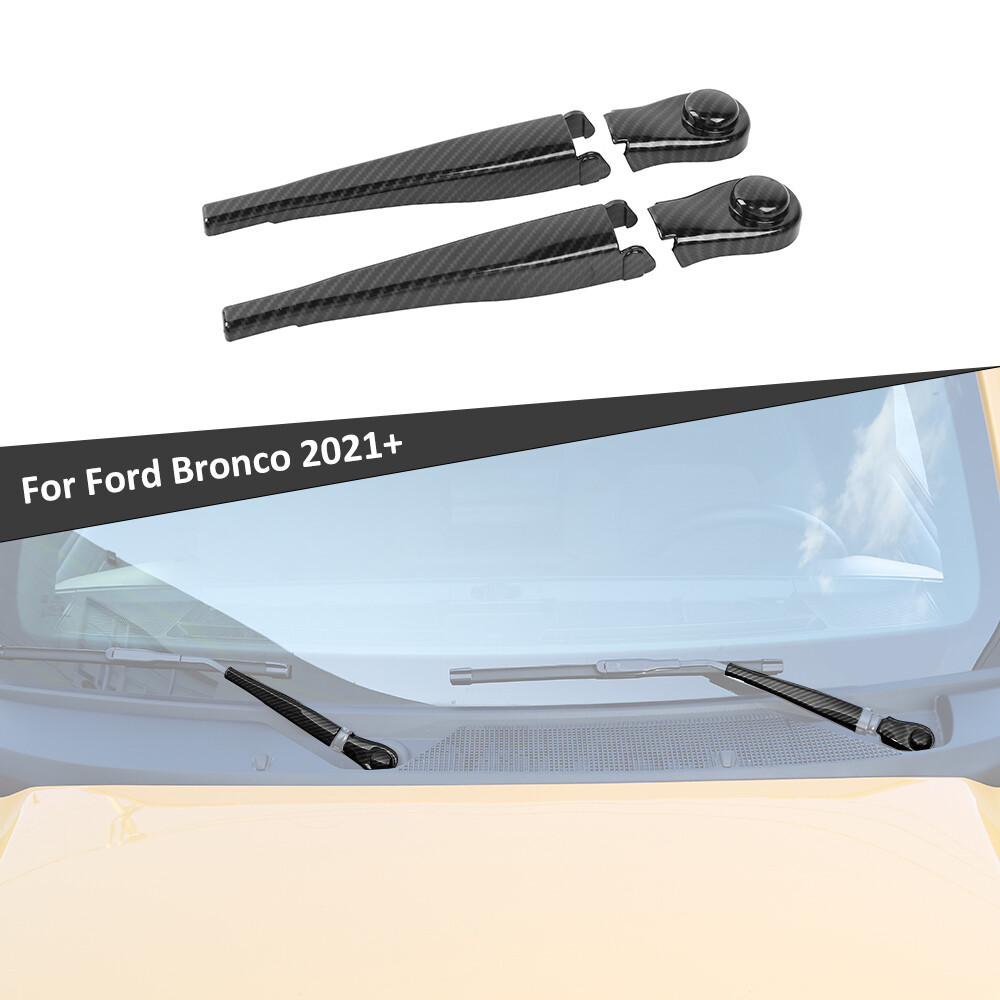 Front Window Windshield Wiper Blade Cover Trim Decor For Ford Bronco 21+ Carbon