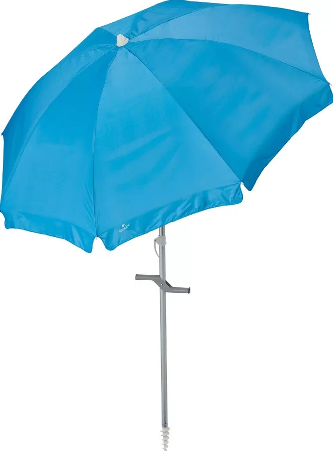 Quest Beach Umbrella Outdoor 90.5 x74.8 ” UV Protection w/ Carry Bag-Light Blue