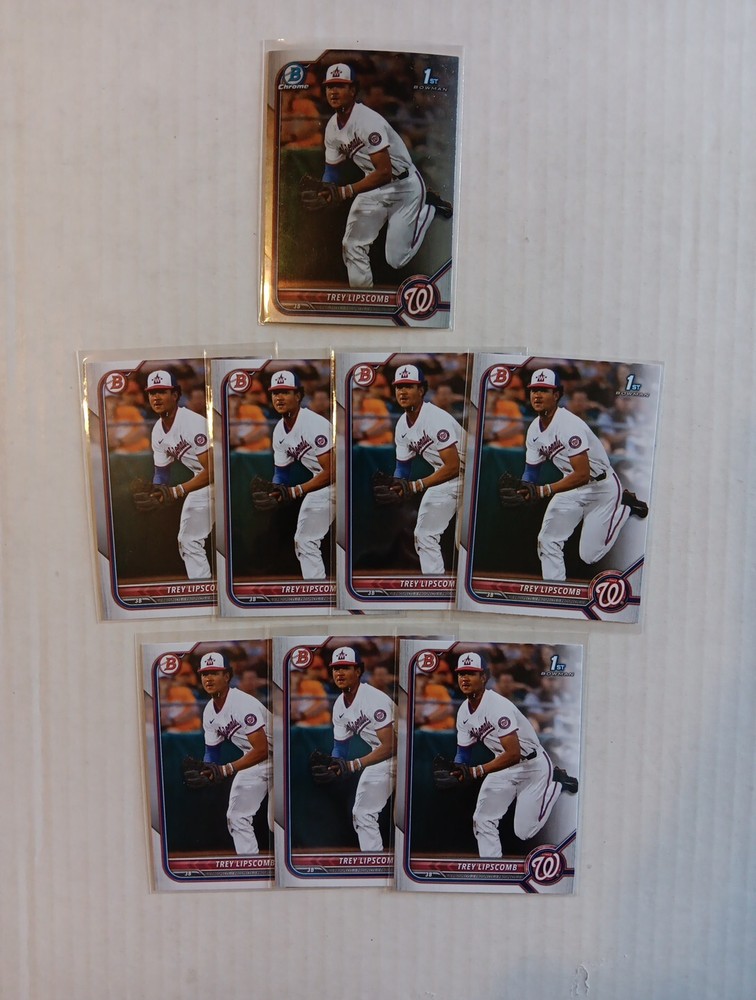 TREY LIPSCOMB 2022 Bowman Draft 1st Chrome & PAPER  #BDC-197  Nationals