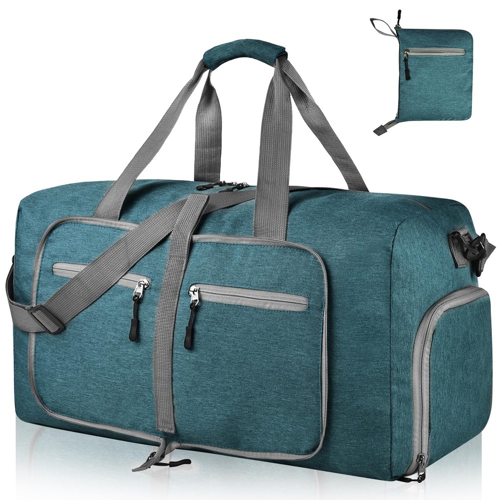 65L Travel Duffle Bag for Men Women - Foldable Duffel Bag with Shoes Compartm...