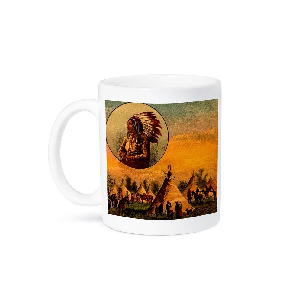 3dRose, Vintage illustration of Native American from a Magic Lantern slide., Mug