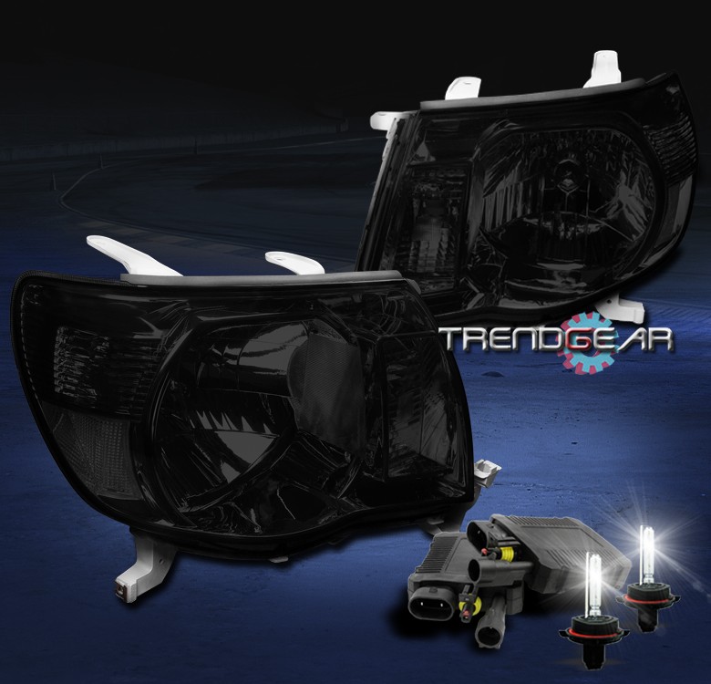 2005-2011 Toyota Tacoma Dark Smoke Crystal Headlights with 8000K HID Bulbs