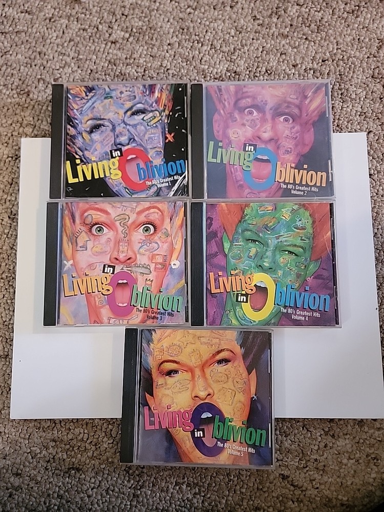 Set of 5 LIVING IN OBLIVION CD Vol 1-5 80’s Greatest Hits 95 songs