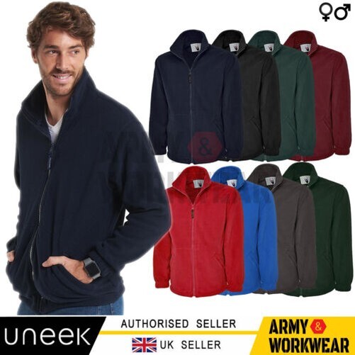 UNEEK Classic Mens Ladies Full Zip Micro Fleece Jacket Casual Work Extra Warm