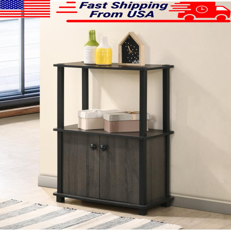 3-Shelf Storage Cabinet Easy Assembly for Living Room Kitchen Entryway
