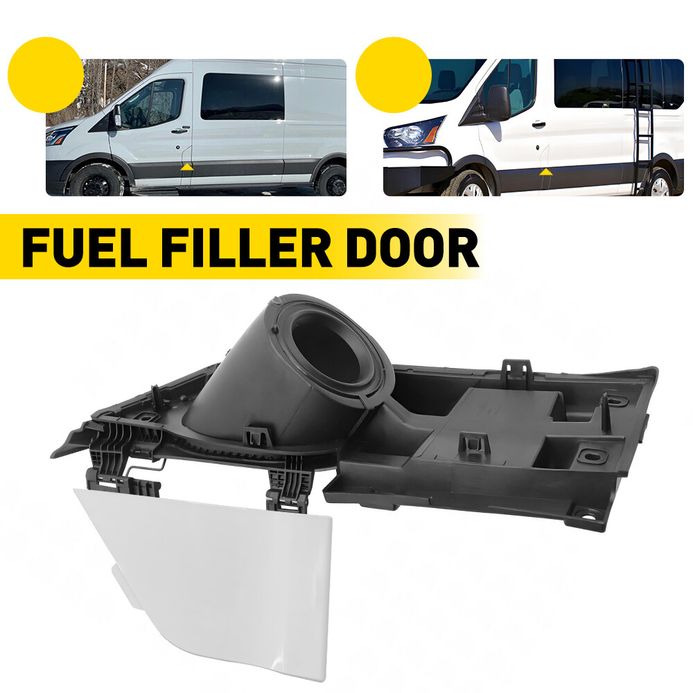 For 15-23 Ford Transit Van 150 250 Fuel Filler Door Housing + Gas Cover White