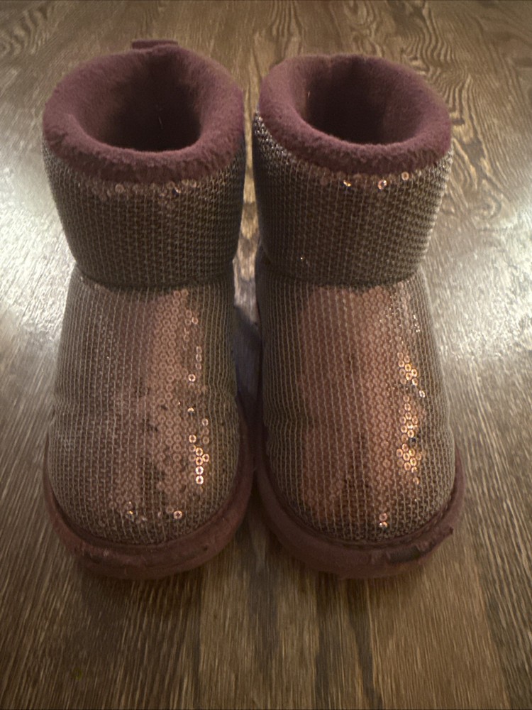 Toddler Girl Ugg Boots Size 10 - Sequin/maroon