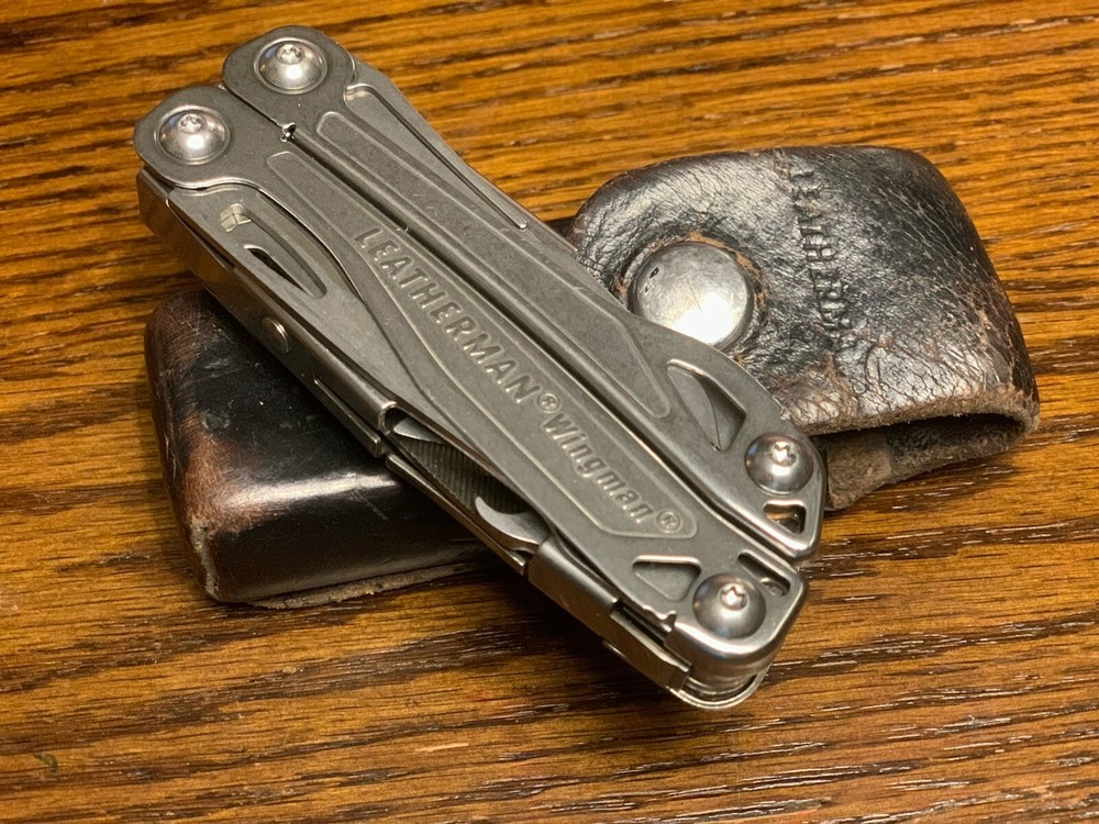Leatherman Wingman Multitool with 14 Stainless Steel Tools and Leather Sheath