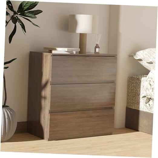 3 Drawer Dresser, Wood Chest Drawers with Storage for Closet, Bedroom, Living