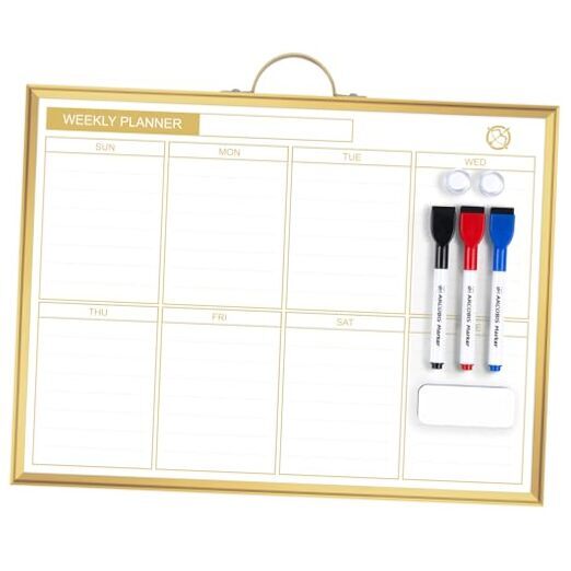 Weekly Dry Erase Board for Wall Small Magnetic White Board 12