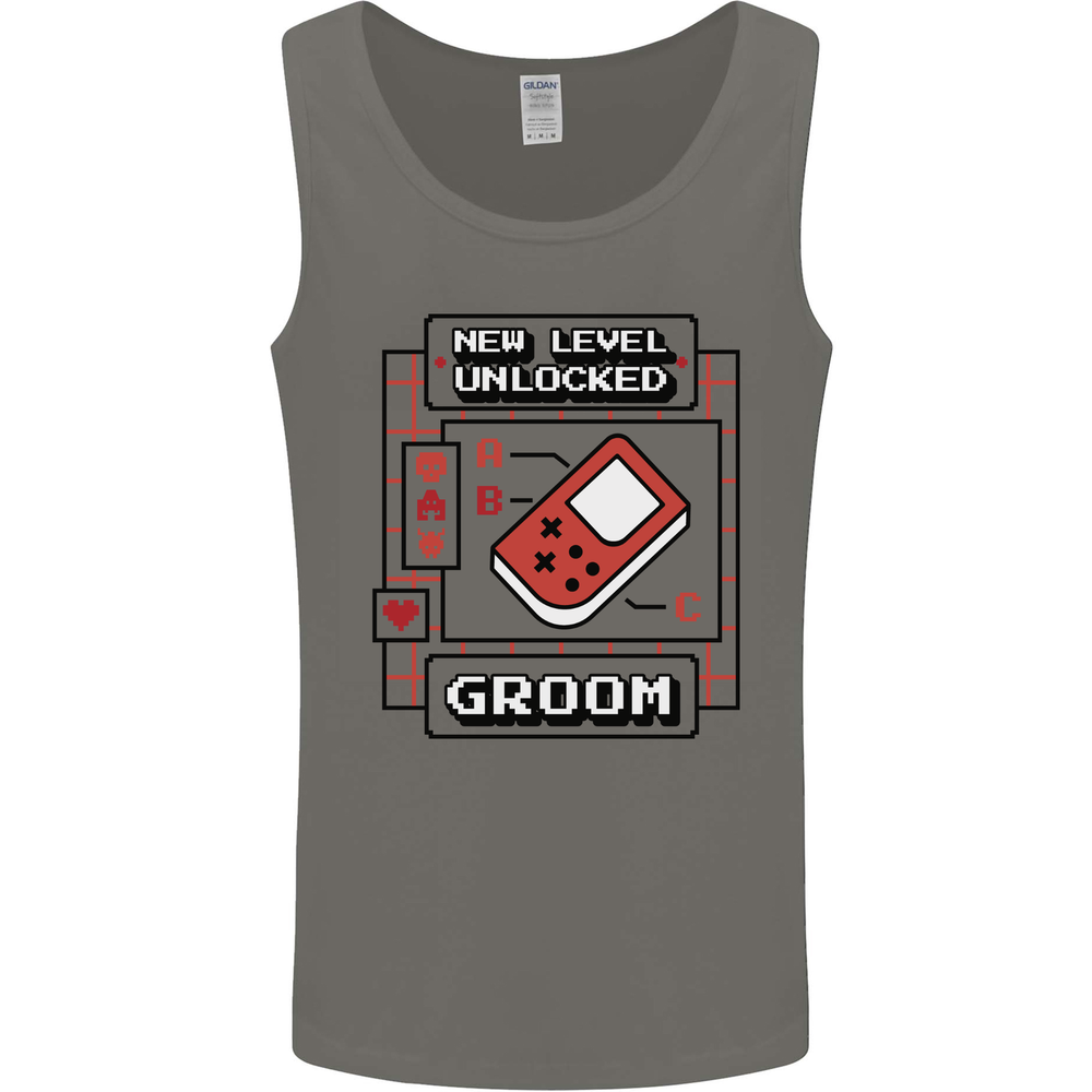Groom New Level Unlocked Funny Marriage Mens Vest Tank Top