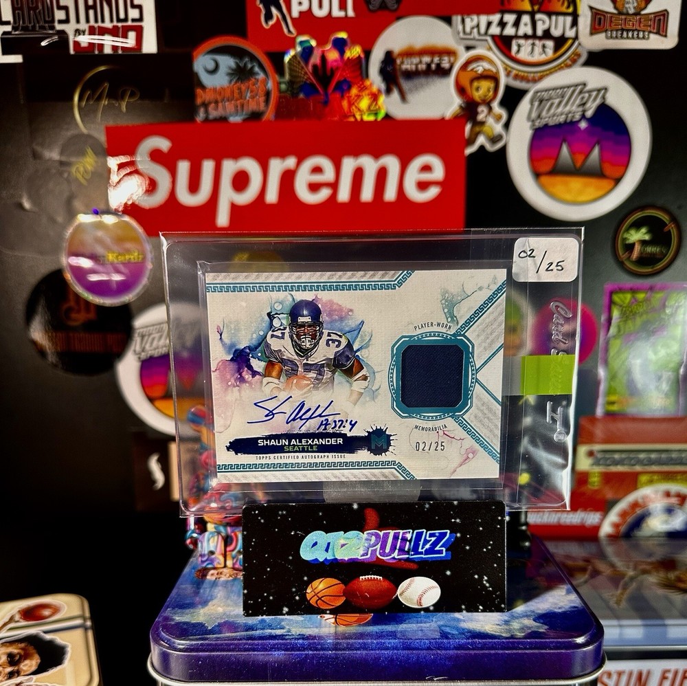 2024 Topps MOTIF Shaun Alexander Jersey Auto Player Worn # /25 Seattle Seahawks