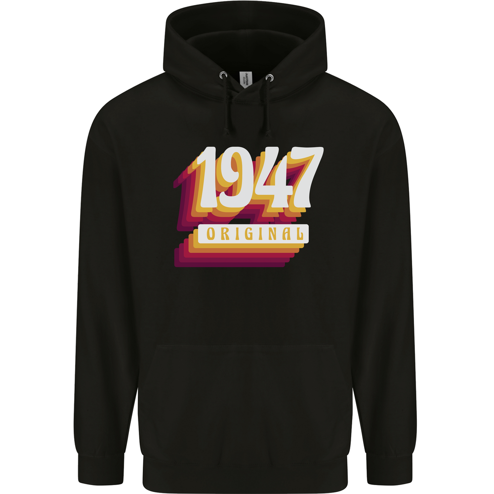 Retro 78th Birthday Original 1947 Mens 80% Cotton Hoodie