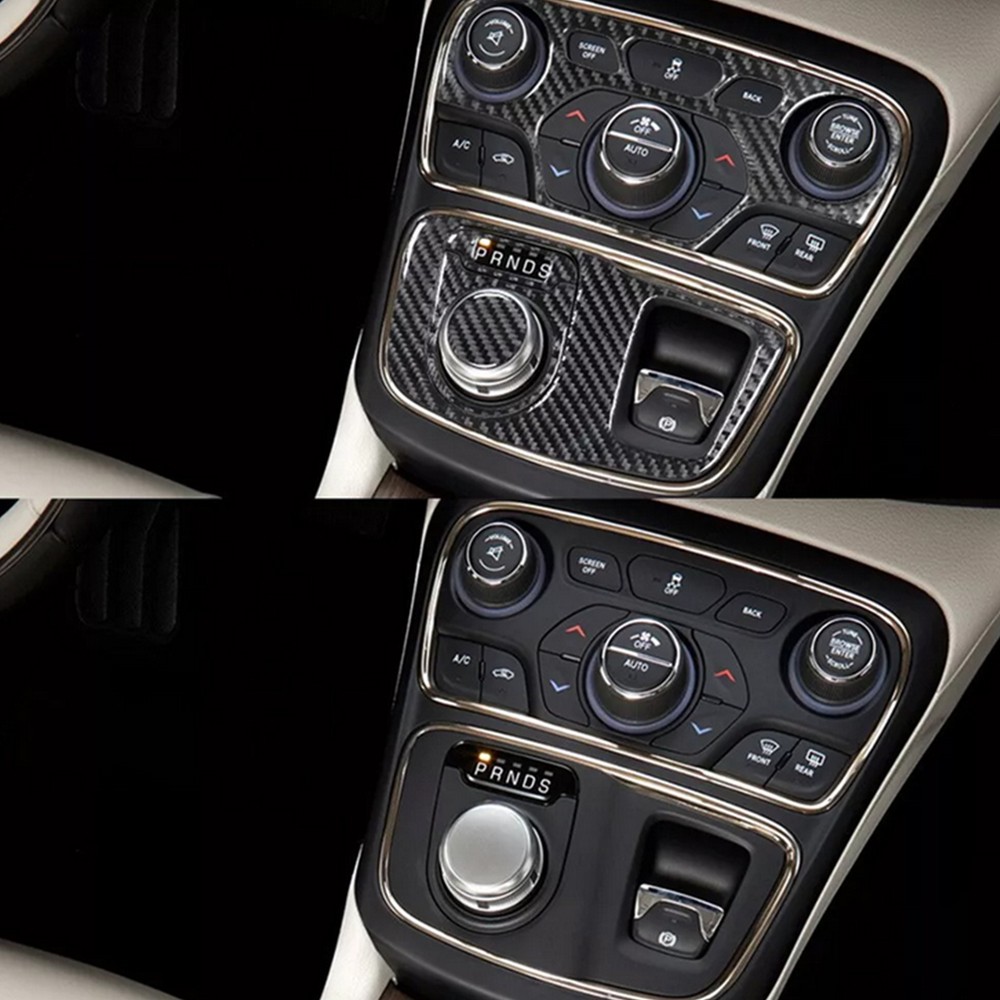 5Pcs Carbon Fiber Center Console Inner Panel Cover Trim For Chrysler 200 2015-17