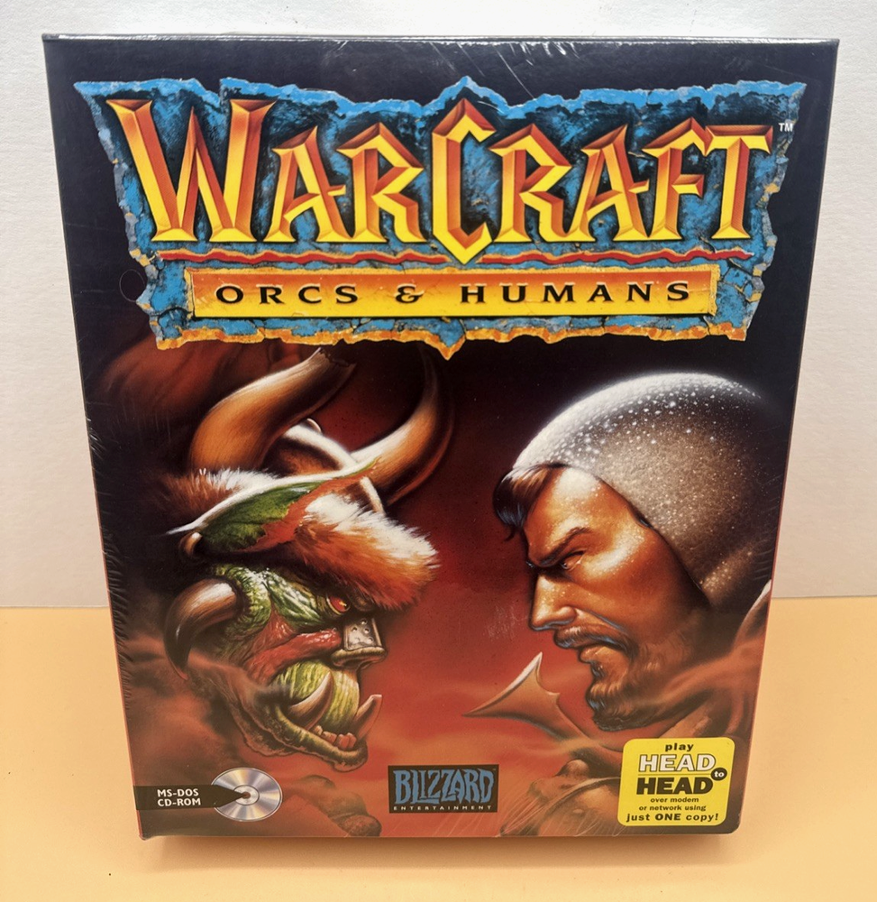 Warcraft Orcs & Humans SEALED Big Box PC (1994/95) Blizzard + 3 NFR Bonus Games