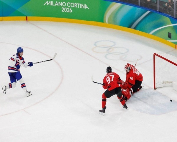 JACK HUGHES USA Gold Winning Goal vs Canada 2026 Olympics 8 x 10 Photo Man Cave