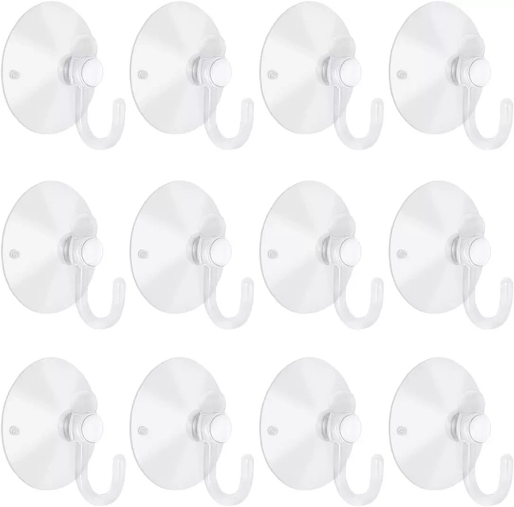 Pieces Large Suction Cups with Hooks 2 inch Clear Plastic Sucker 2