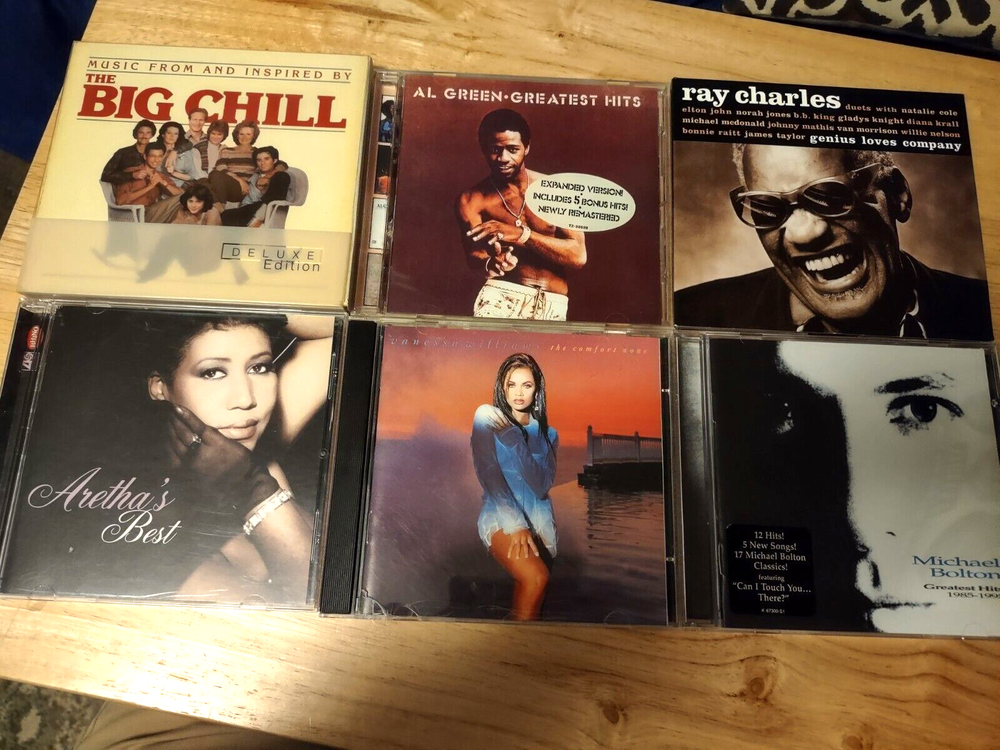 Soul  R&B  6 Release CD Lot  (Charles/AlGreen/BigChill/Aretha/Bolton/Williams)