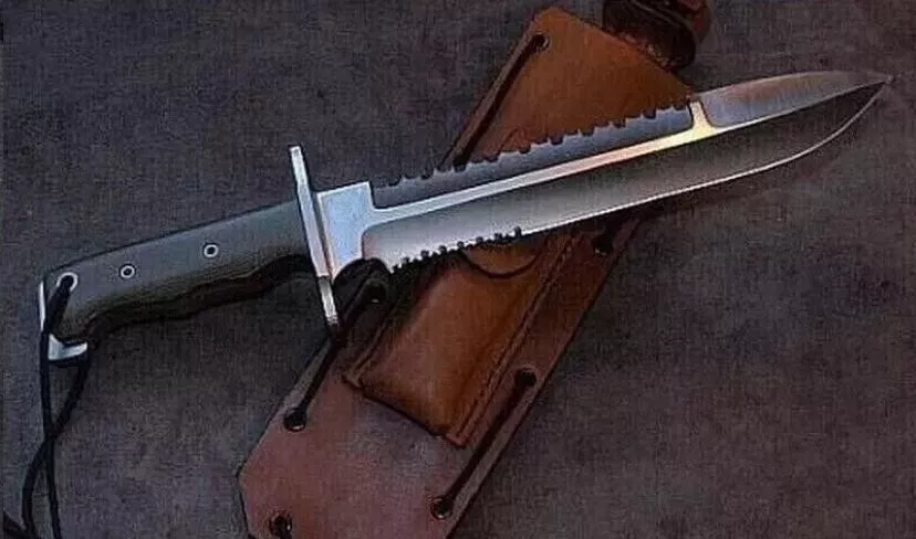 CUSTOM HANDMADE CARBON STEEL FULL TANG FIXED BLADE HUNTING SURVIVAL BOWIE KNIFE