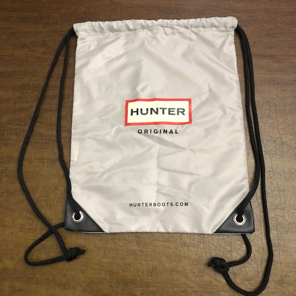 Hunter Gray Drawstring Cinch Sack Backpack with Logo