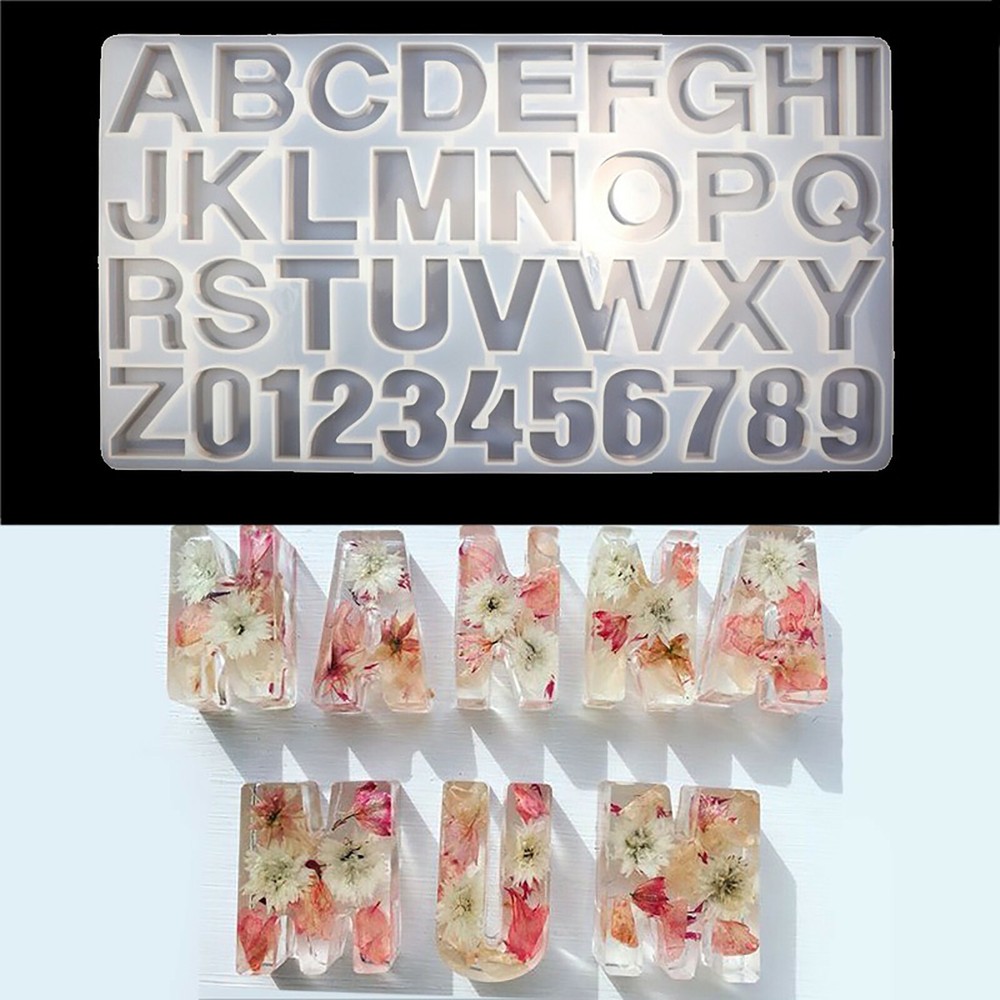 3D Silicone Alphabet & Numbers Resin Mold for Jewelry Making Souvenirs  