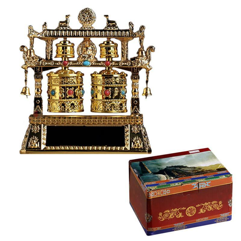 Car Electric Prayer Wheels Fortune Alloy Battery Solar Energy Home Decoration