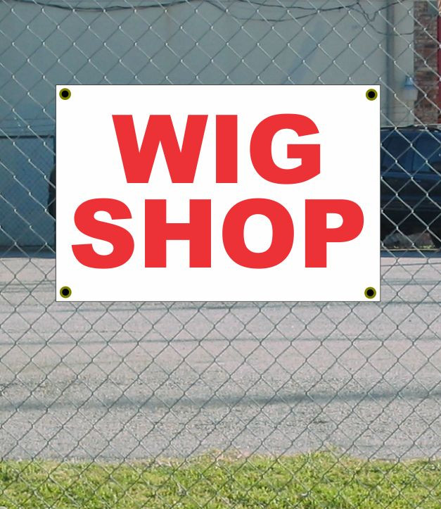 Upgrade your wig shop with our NEW 2x3 Red & White Banner Sign at discounted size and price plus enjoy FREE shipping