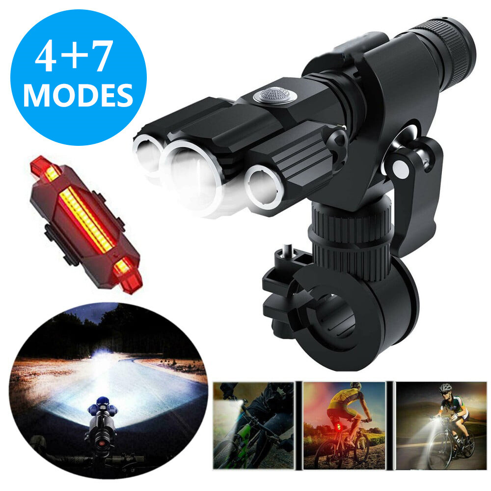 Waterproof Rechargeable LED Bike Headlight and Taillight Set