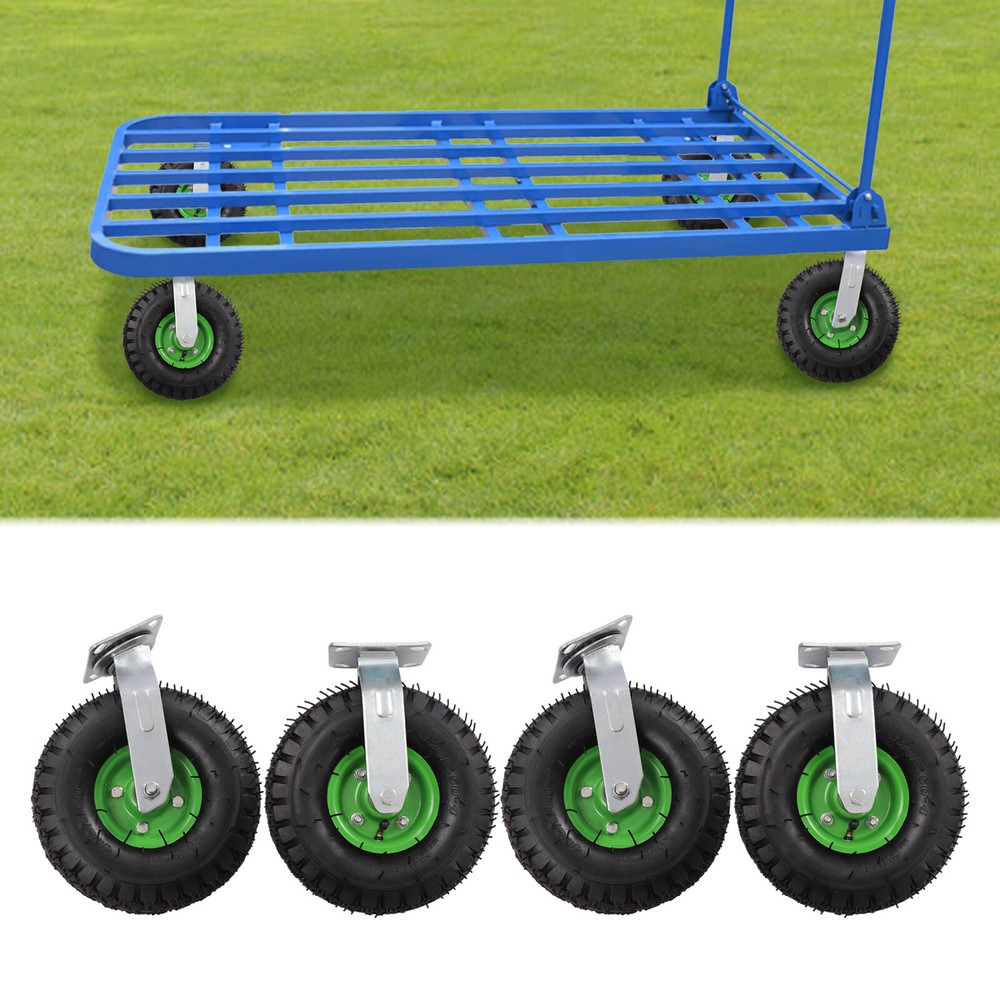 Truck Hand Inflatable Wheels Set Of 4 10inch Industrial Casters New