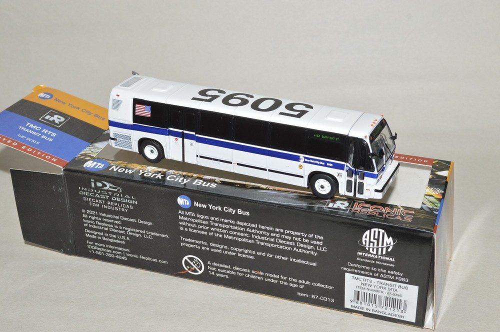 HO 1/87 scale diecast Iconic Replicas MTA New York City Transit TMC RTS bus