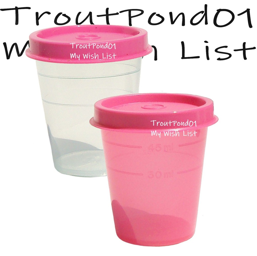 TUPPERWARE Midgets Mini Bowls 2 oz Set Condiment Cups Rose Pink N Sheer New