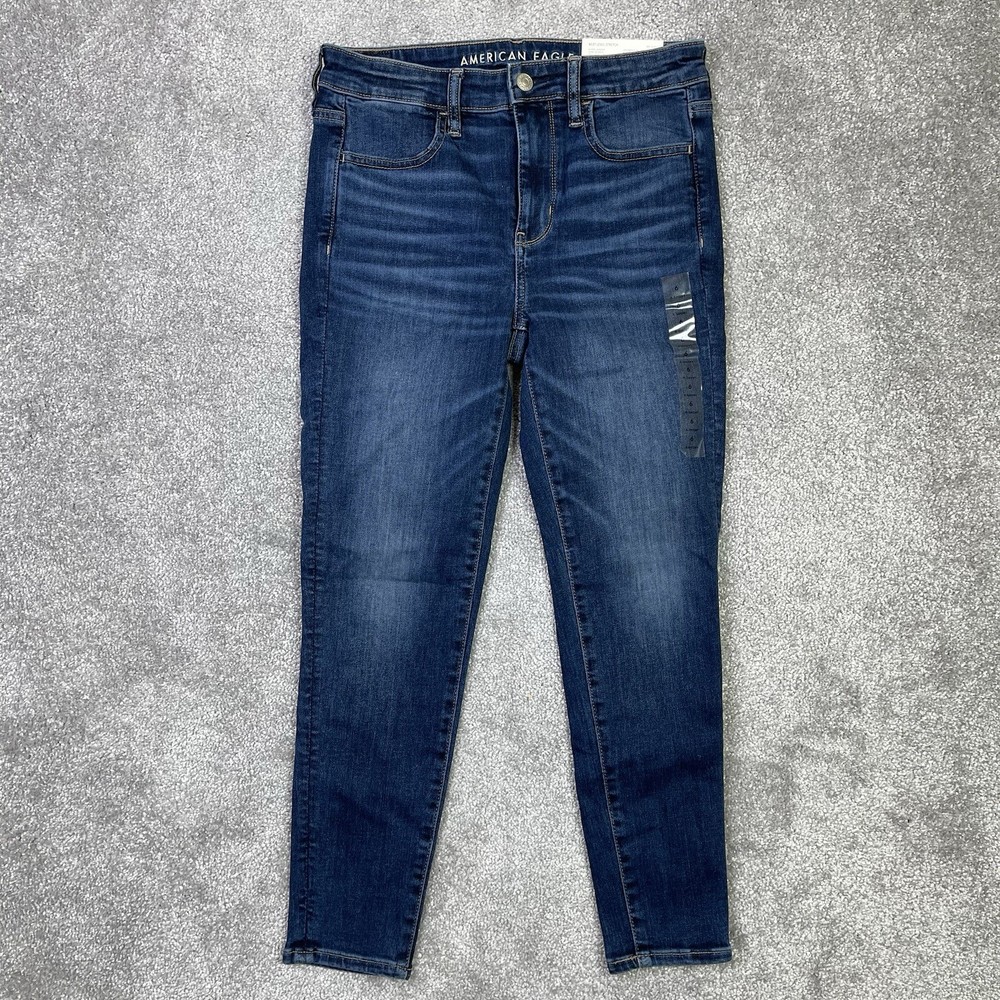 American Eagle Jeans Women's 6 Blue Jegging High Rise Dark Denim Stretch Preppy