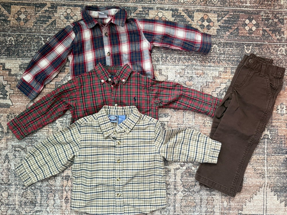 Y2K Boys 18m Bundle Plaid Ralph Lauren, Wrangler, Koala Kids, Cherokee Pants