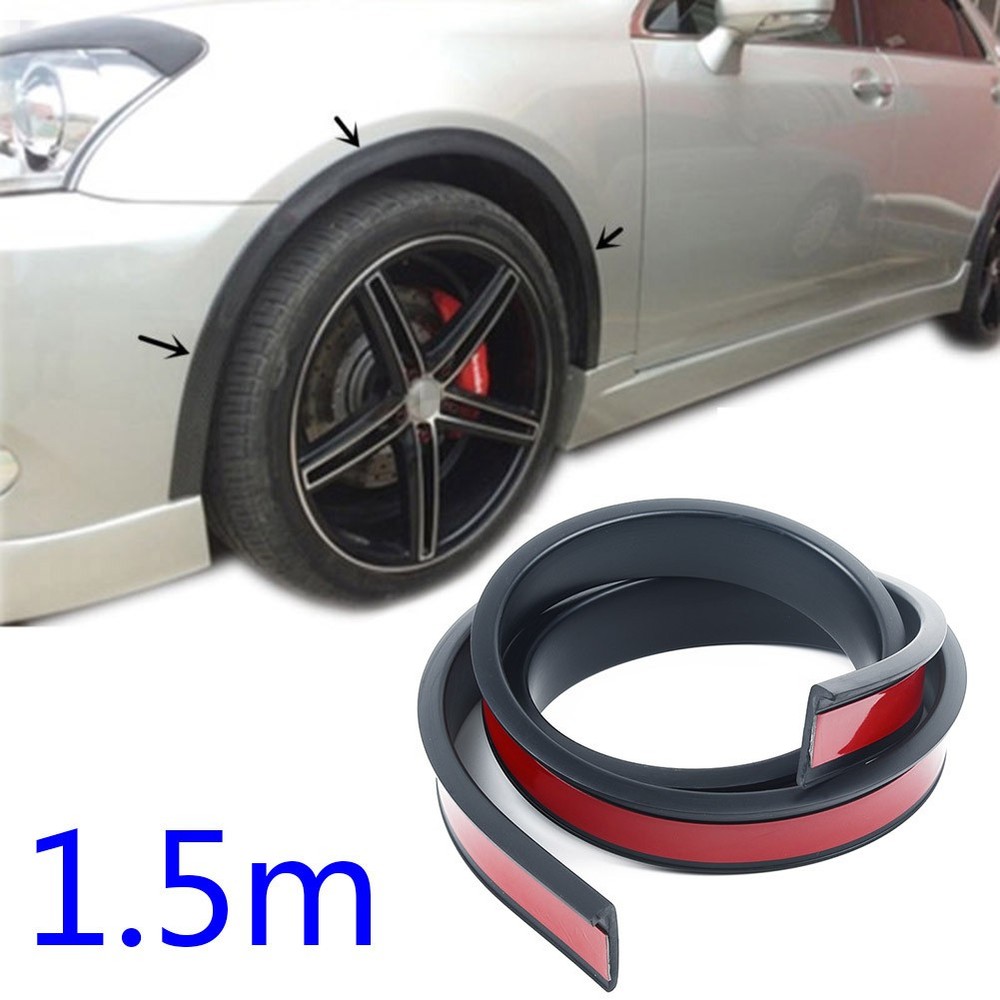 150x3.8cm Car SUV Trucks Wheel Arch Trim Fender Flares Rubber Protection Strip