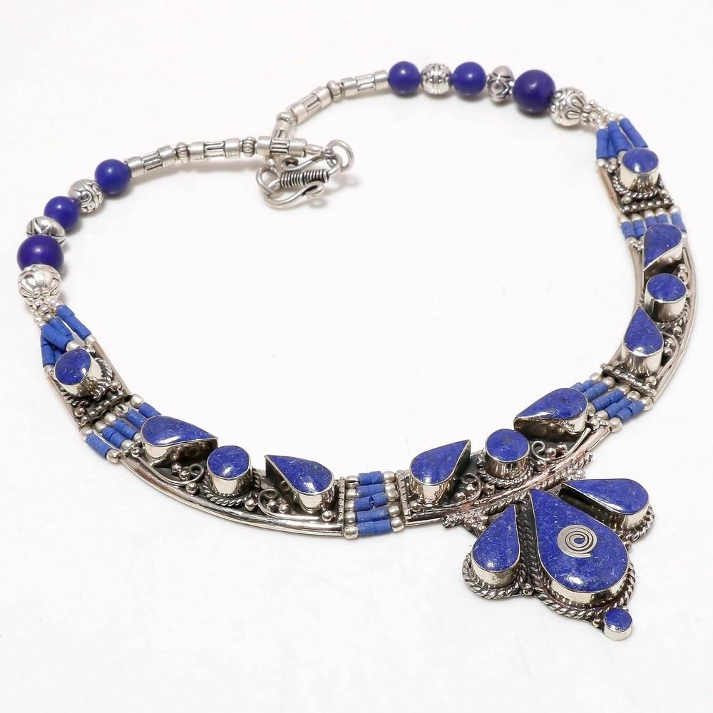 Lapis Lazuli Handmade Bohemian Ethnic Tribal Jewelry Nepali Necklace 18