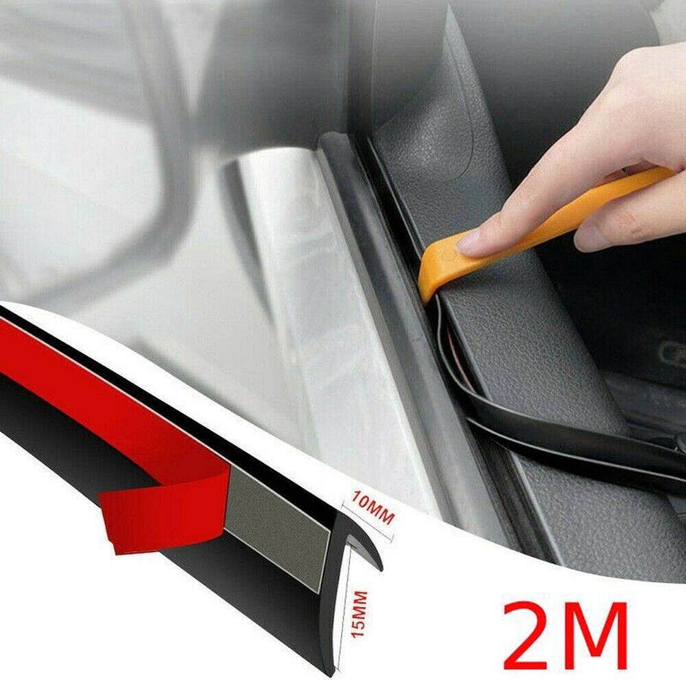 Car Door Glass Rubber Seal Strip Edge Moulding Weatherstrip Trim 2M V Shape 15mm