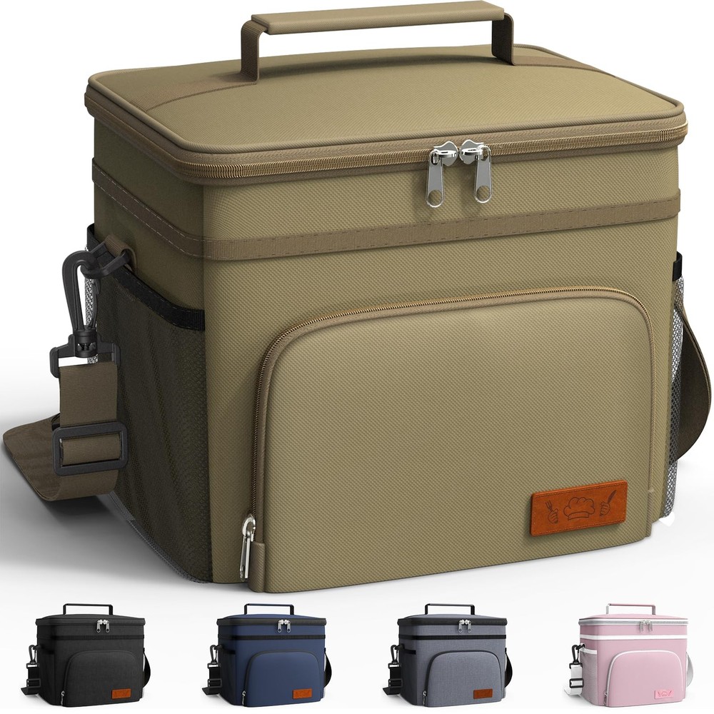 Leak-Proof Insulated Lunch Box for Men & Women with 4 Pockets