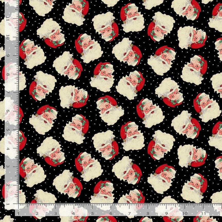 Christmas Fabric | Memories Santa Claus Head Toss | Timeless Treasures YARD