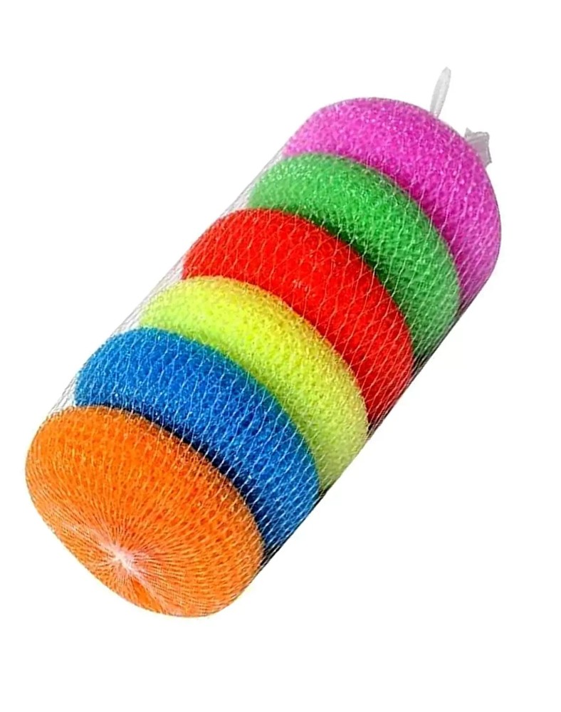 6 pcs Nylon Plastic Scrubber Kitchen Dish Pot Pan Washer Cleaning Plastic Mesh