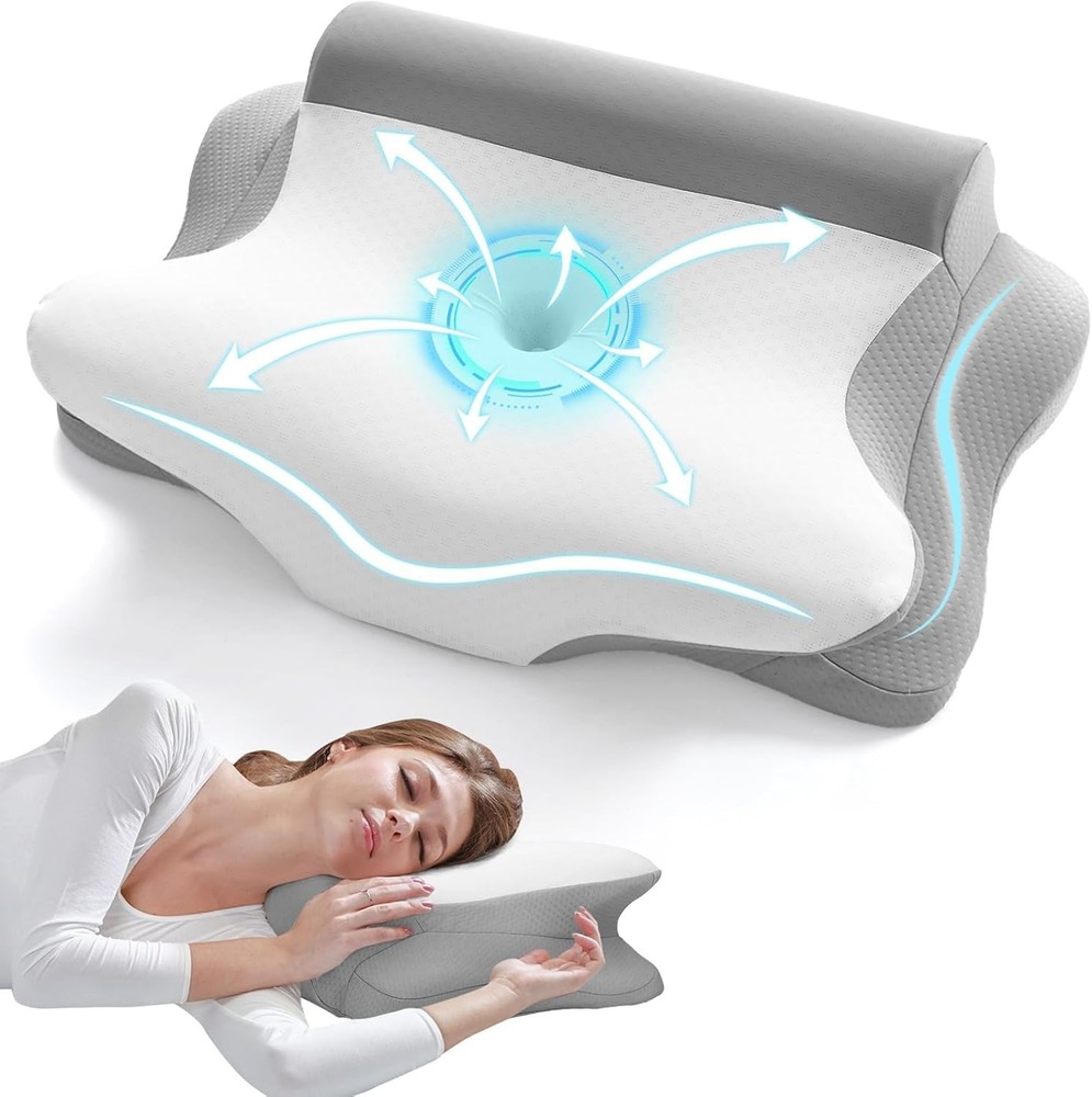 Side Sleeper Pillow w/ Arm Holes Memory Foam Ergonomic Neck Shoulder Pain Relief