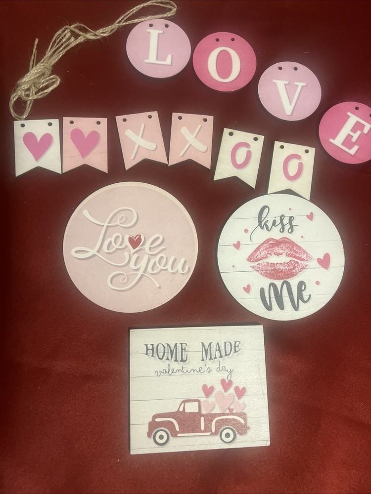 Valentine's Day Wooden Tabletop Sign Handcrafted Decorative Piece-image